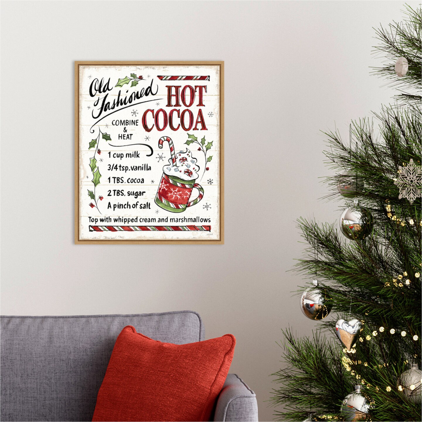 Christmas Treats VII by Anne Tavoletti 16-in. W x 20-in. H. Canvas Wall Art Print Framed in Natural