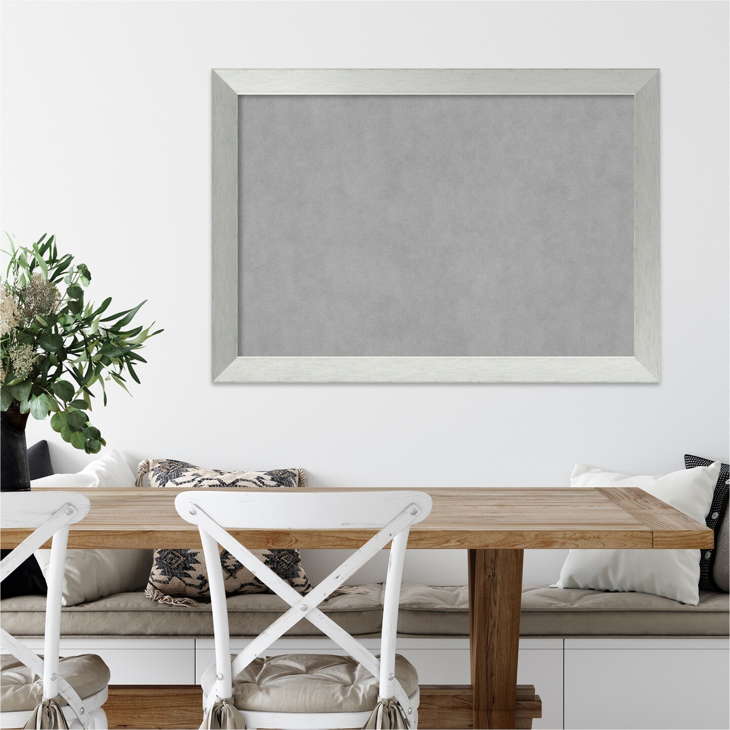 Magnetic Boards, Home Office Boards (40x28 in.) Brushed Sterling Silver Framed Organization Boards