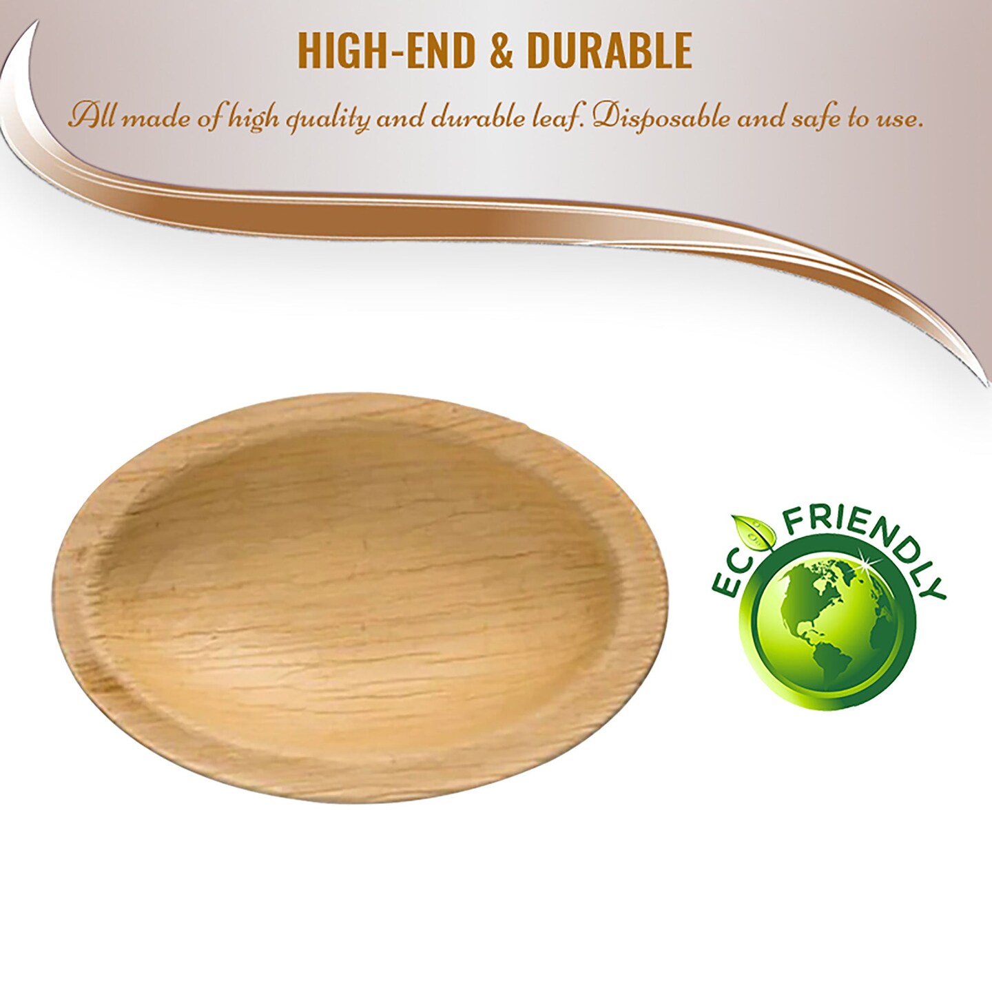 Ellipse Palm Leaf Eco Friendly Disposable Mini Plates - 3.5&#x22; (100 Plates)