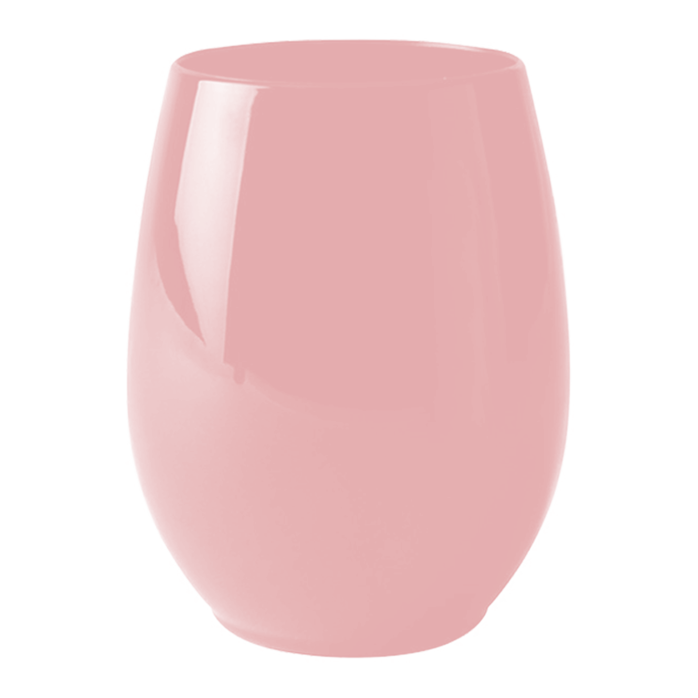 Solid Pink Elegant Stemless Plastic Wine Glasses 12 Ounces (64