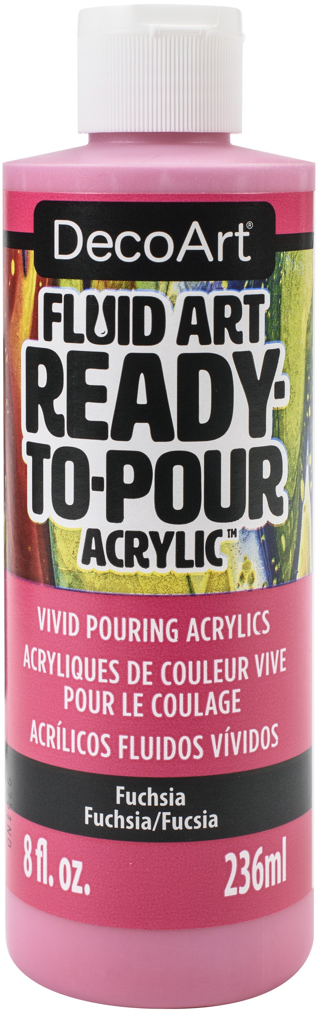 DecoArt FluidArt ReadyToPour Acrylic Paint 8ozFuchsia Prints