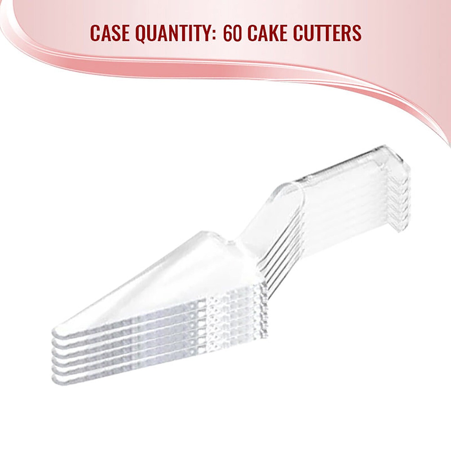Clear Disposable Plastic Cake Cutter/Lifter (60 Cake Cutters) Plastic