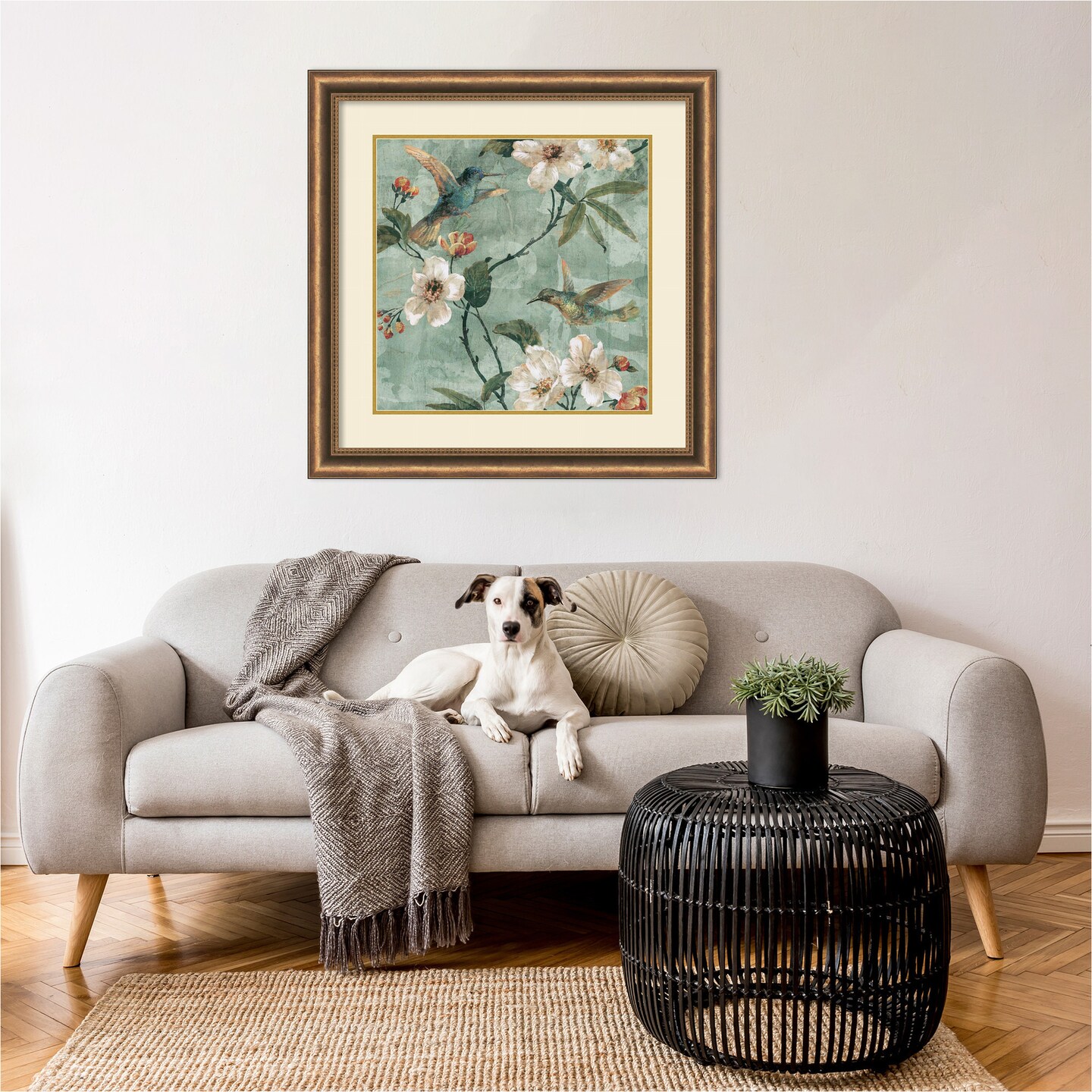 Birds of a Feather II by Renee Campbell Wood Framed Wall Art Print 29 in. W x 29 in. H
