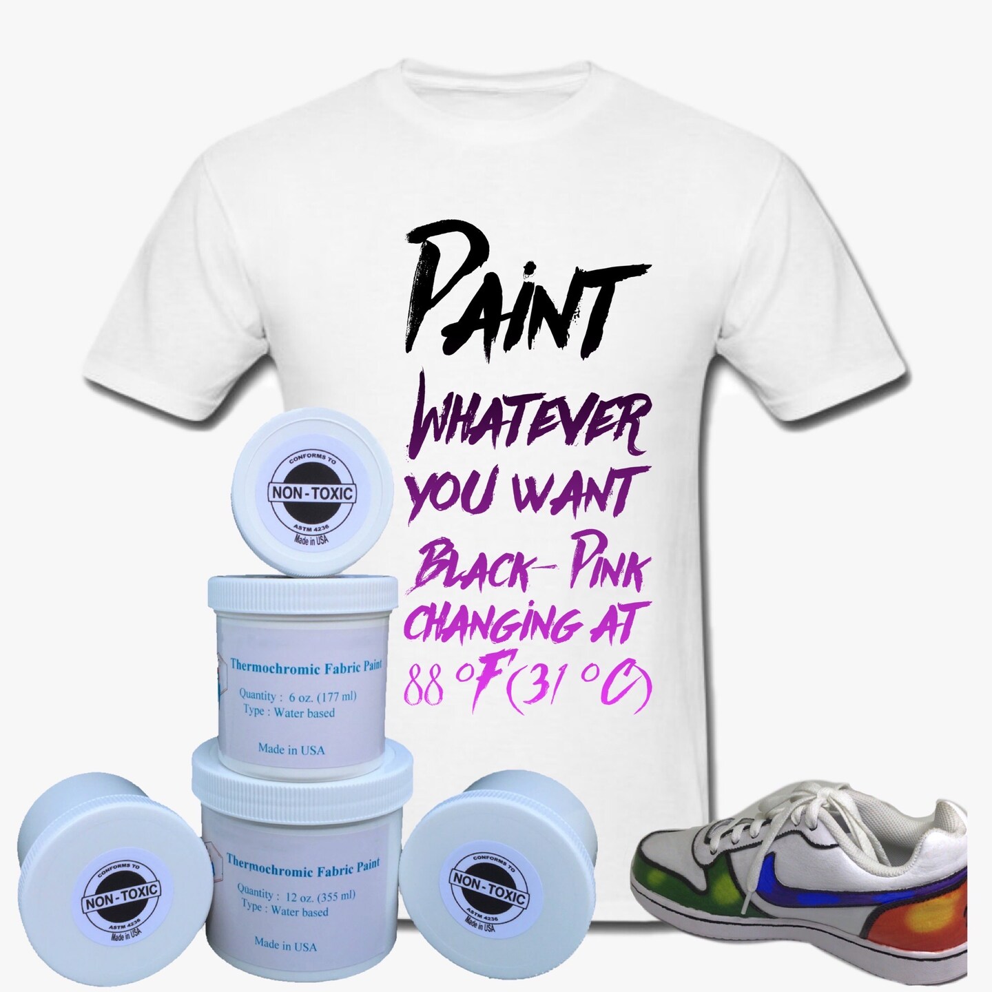 Temperature Activated Body Heat Reactive Color Changing Thermochromic Fabric Paint