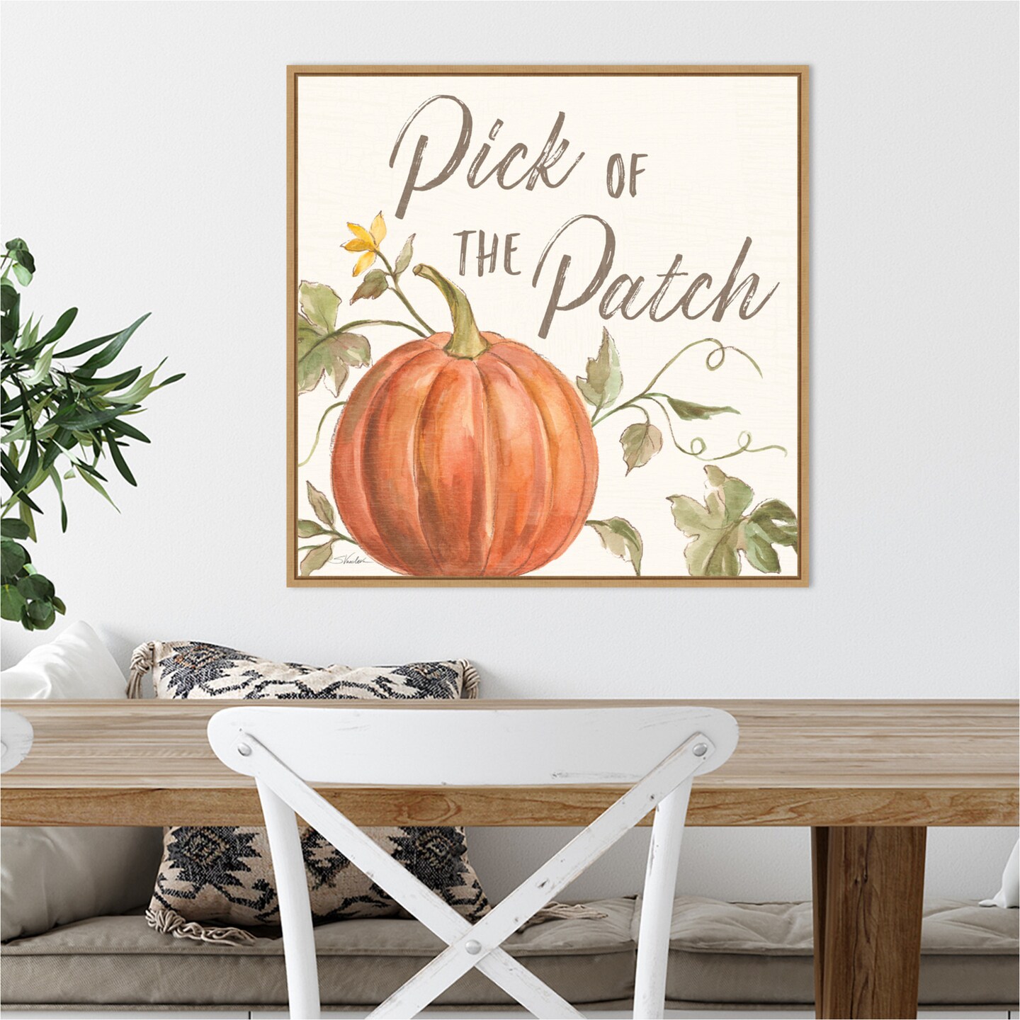 Happy Harvest VIII by Silvia Vassileva 22-in. W x 22-in. H. Canvas Wall Art Print Framed in Natural