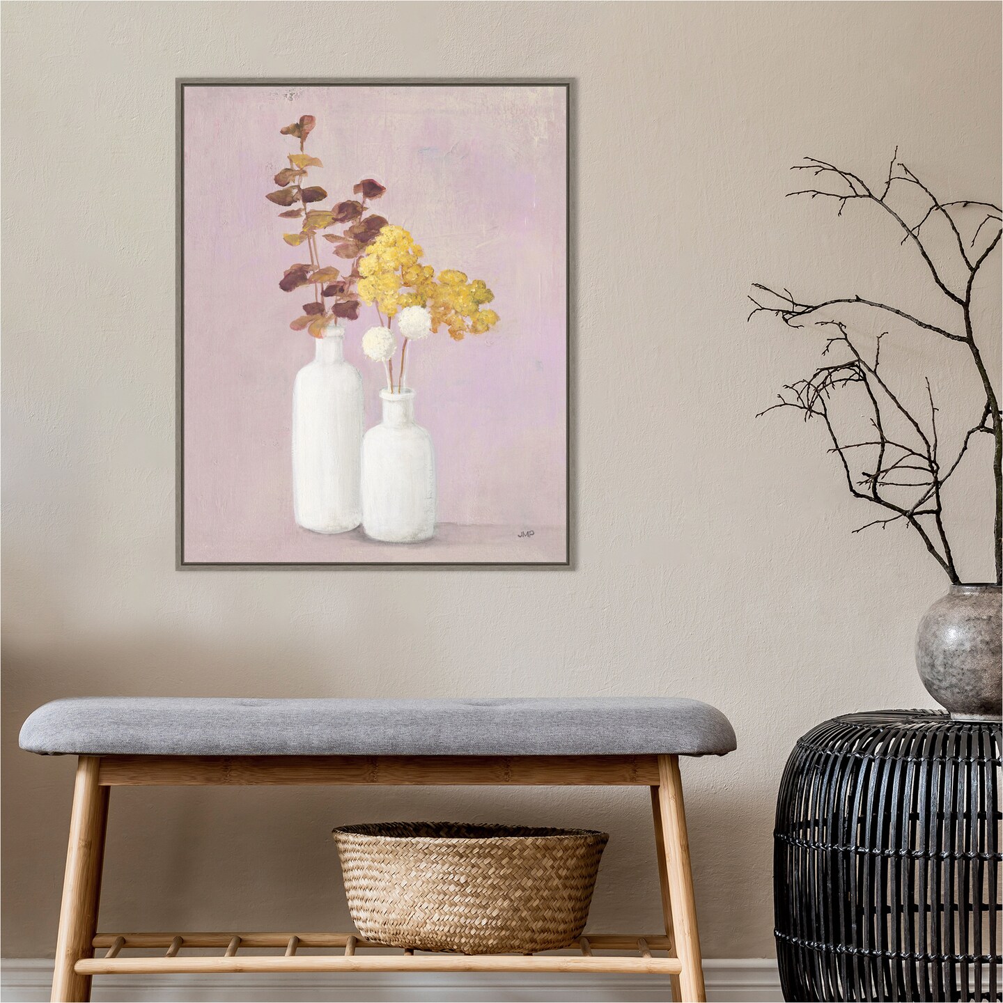 Autumn Greenhouse VI by Julia Purinton 23-in. W x 28-in. H. Canvas Wall Art Print Framed in Grey