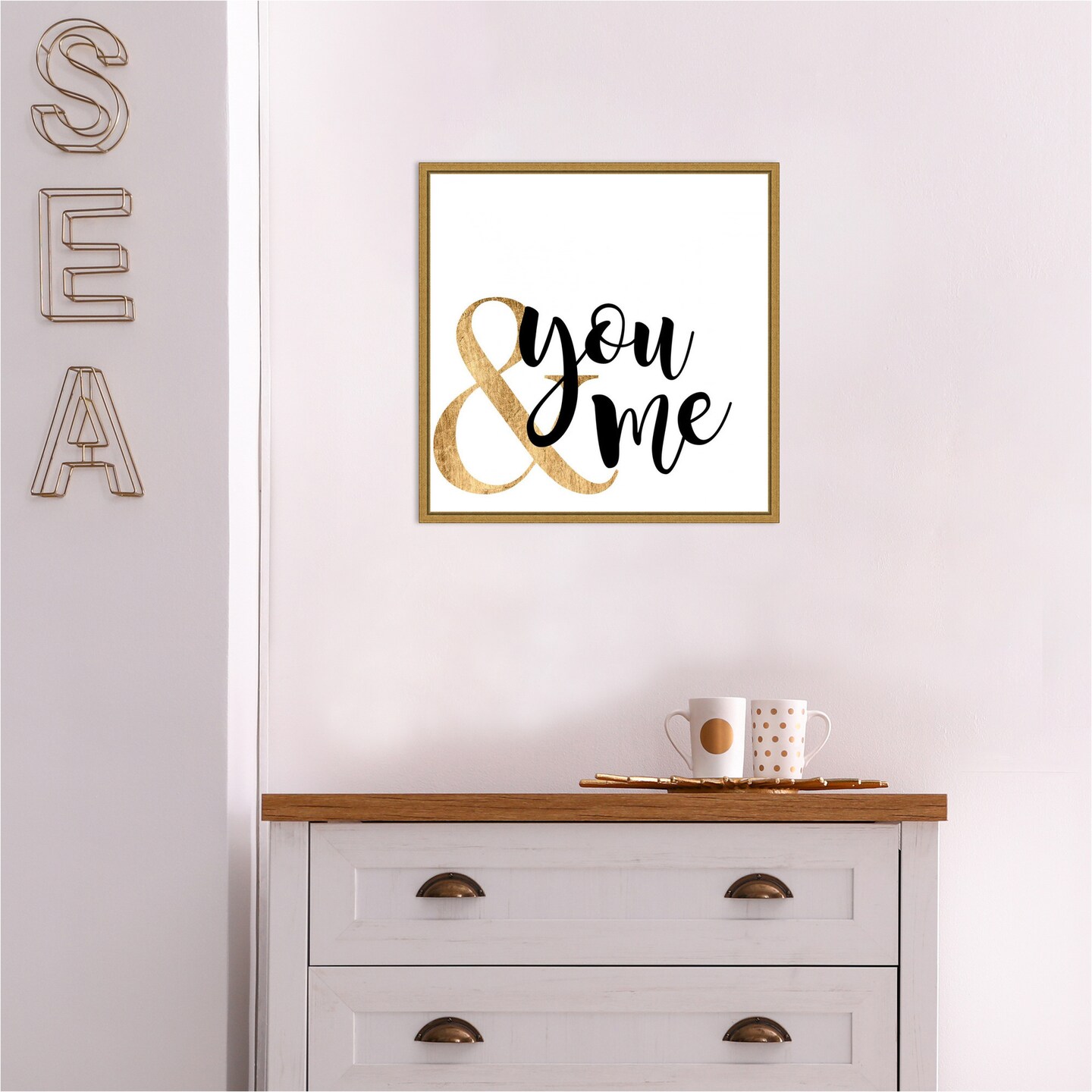 Love Quotes II by Anna Hambly 16-in. W x 16-in. H. Canvas Wall Art Print Framed in Gold