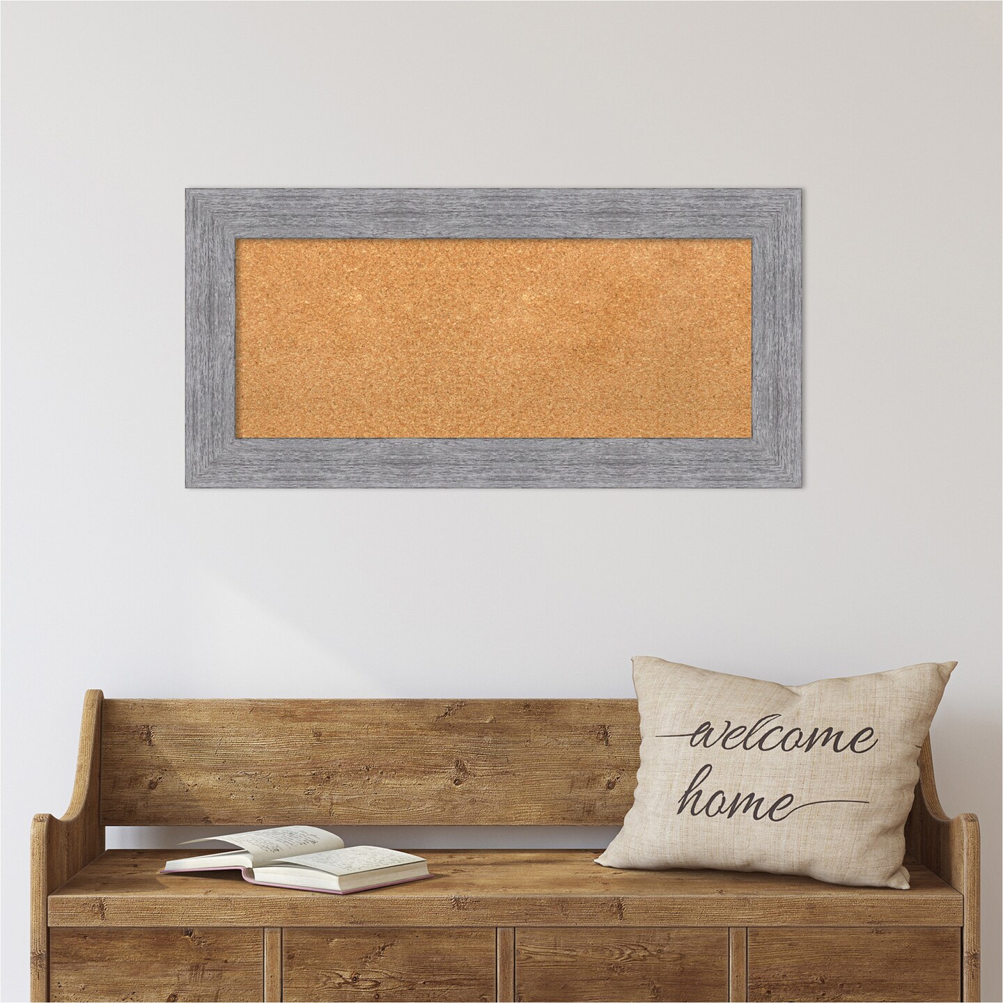 Cork Board, Bark Rustic Frame - Bulletin Board, Organization Board, Pin Board
