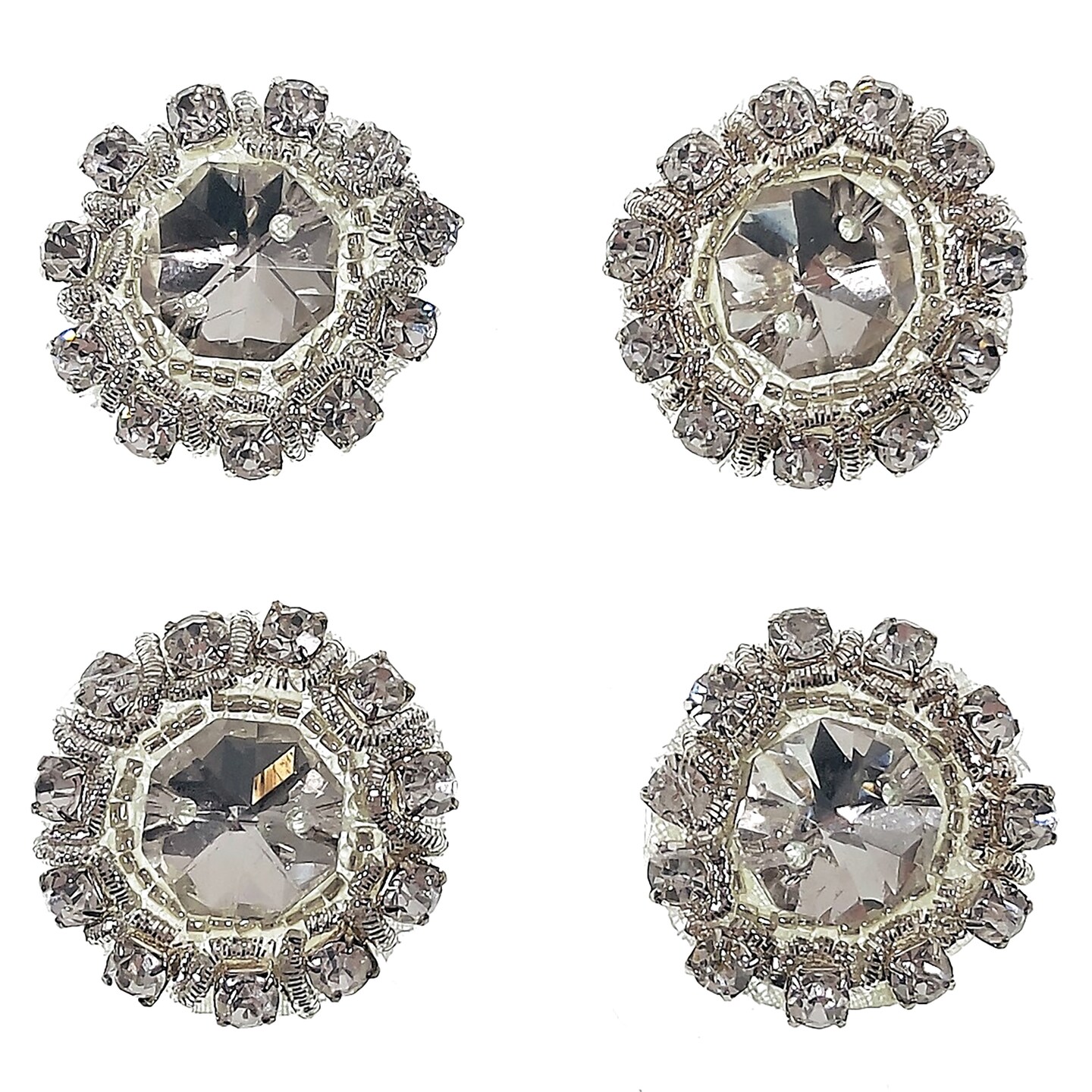 1&#x22; Round Rhinestone Applique/Patch Pack of 4