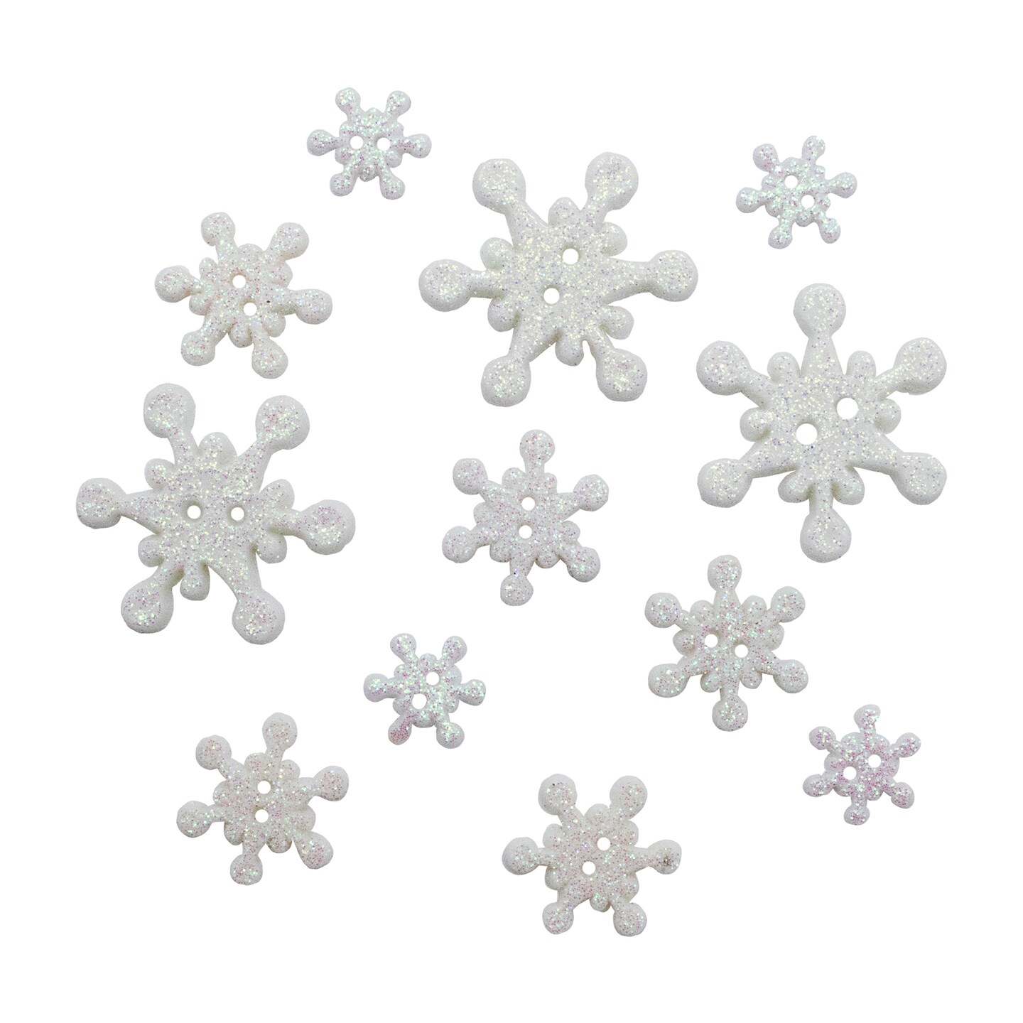 Buttons Galore Glistening Snow Christmas Buttons for Sewing Crafts Scrapbooking DIY Projects. 36 Buttons - 3 Packs