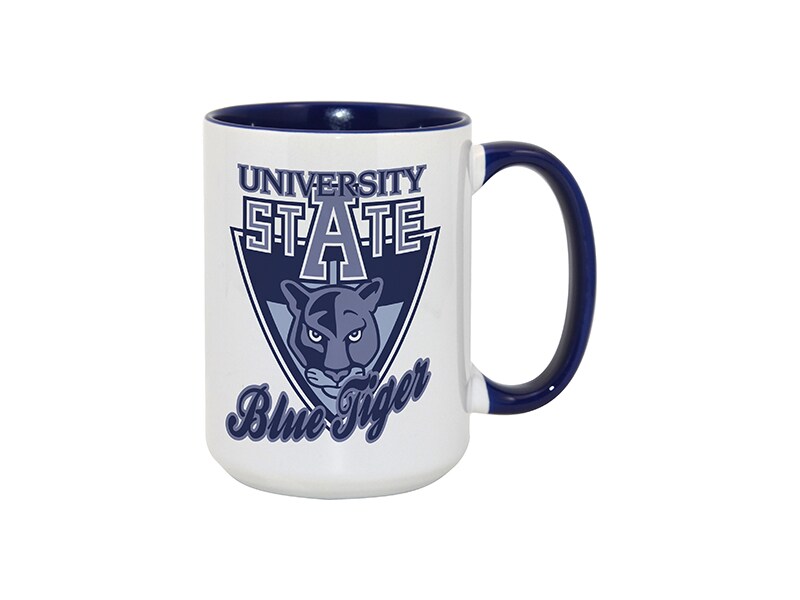 15oz Blue Two Tone Ceramic Sublimation Coffee Mug | Colman and Company