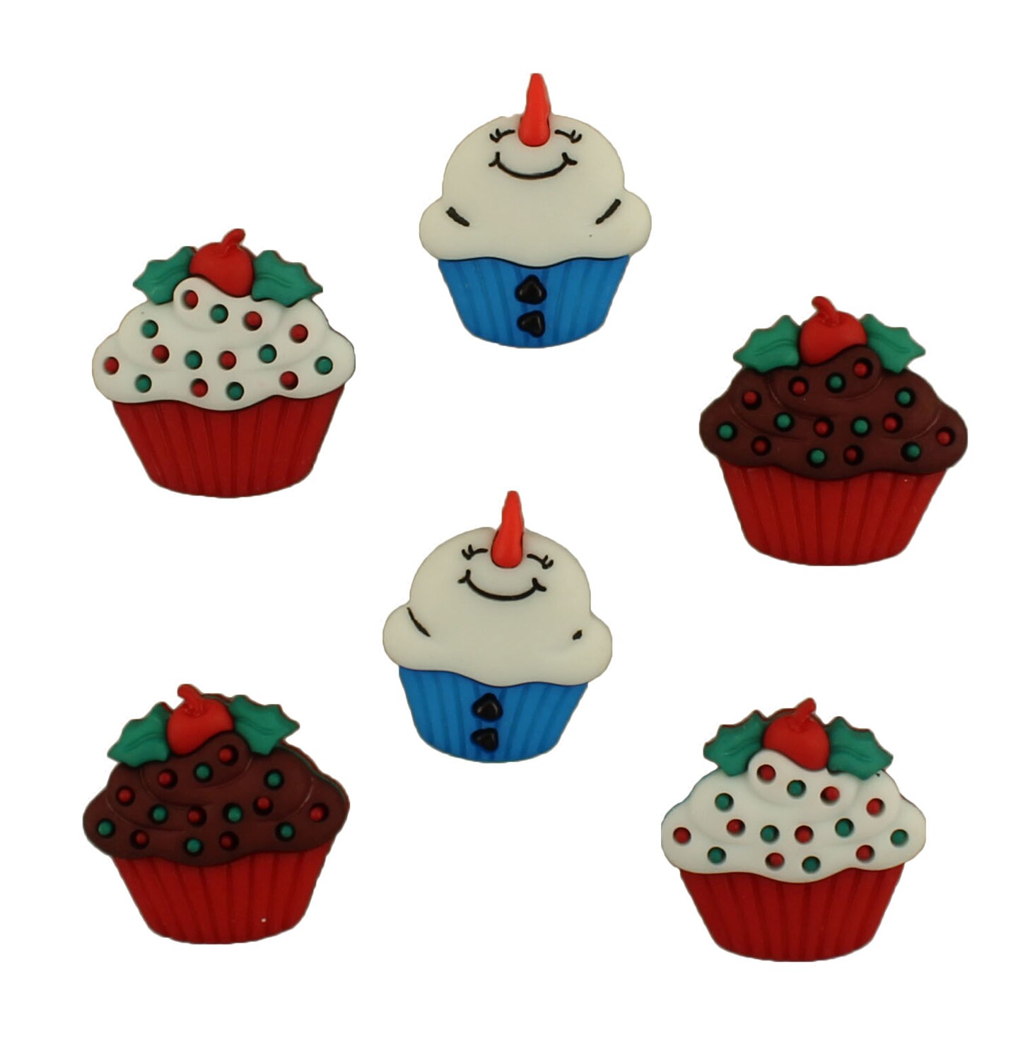 Buttons Galore 50+ Assorted Christmas Buttons for Sewing & Crafts - Set of 6 Button Packs - Christmas Set 3