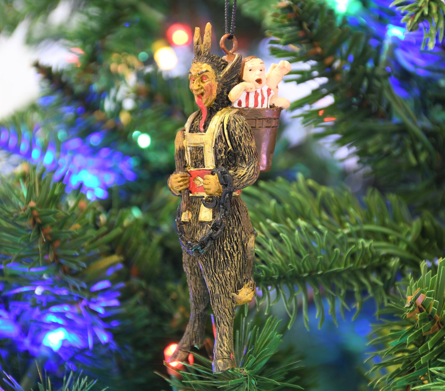 Scary Krampus Figure Christmas Ornament