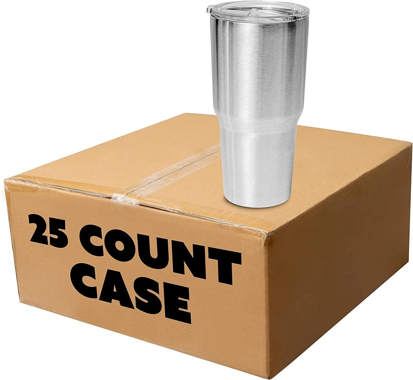 Makerflo 30 oz Stainless Steel Destash Tumbler Pack of 25 with Lid & Straw | Craft-Ready for DIY Gifts & Personalization (Epoxy, UV DTF, Vinyl, and Laser Engraving) - Not for Sublimation