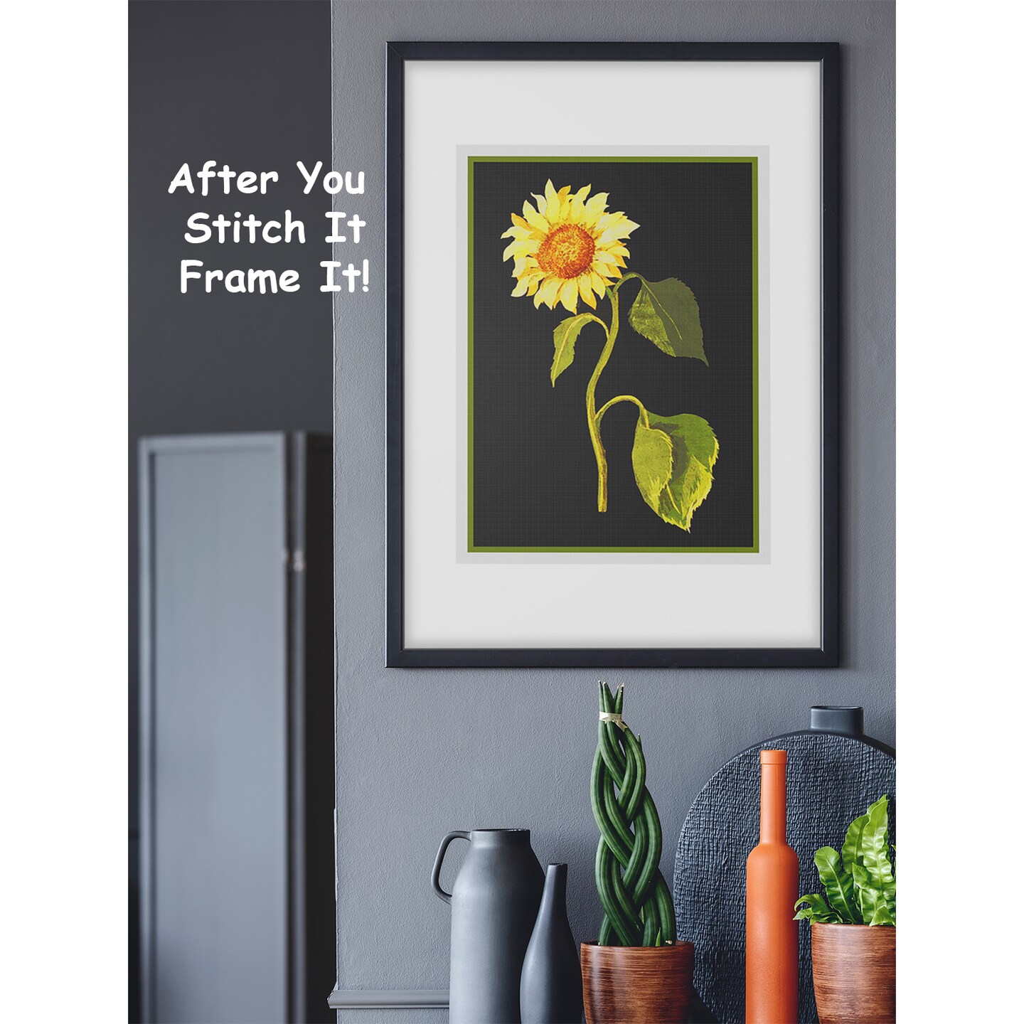 The Great Sunflower Flower by Mary Delany Counted Cross Stitch Pattern
