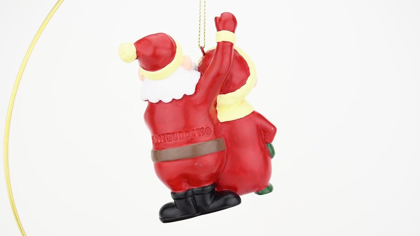 Tree Buddees Santa and Mrs. Claus Under The Mistletoe Kissing Christmas Ornament