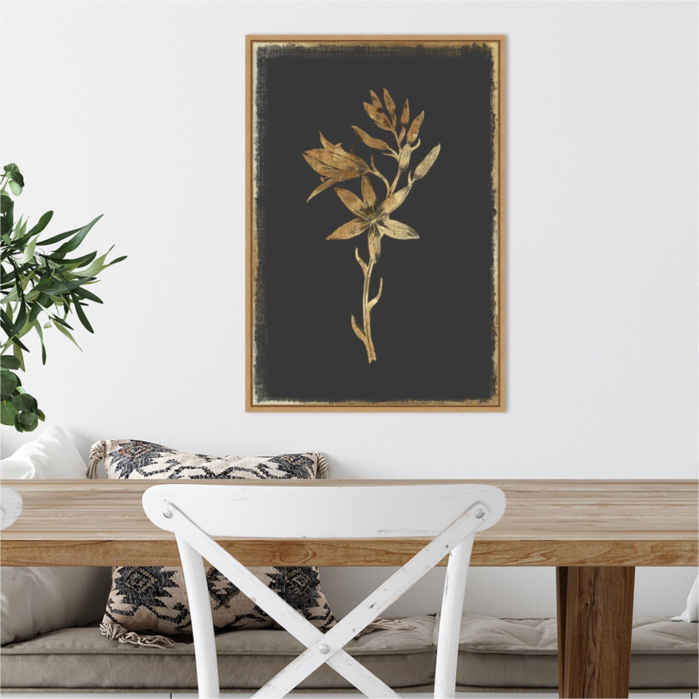 Carmass and Wild Hyacinth by PI Collection 16-in. W x 23-in. H. Canvas Wall Art Print Framed in Natural