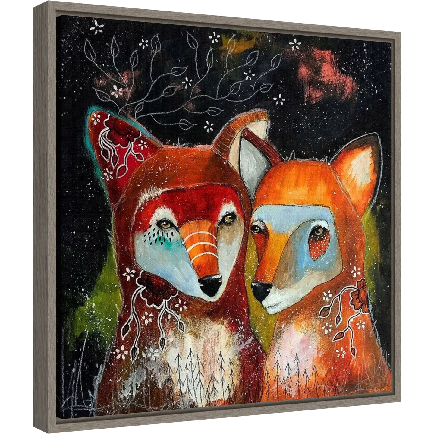 Home Is Wherever You Are by The Secret Hermit 16-in. W x 16-in. H. Canvas Wall Art Print Framed in Grey