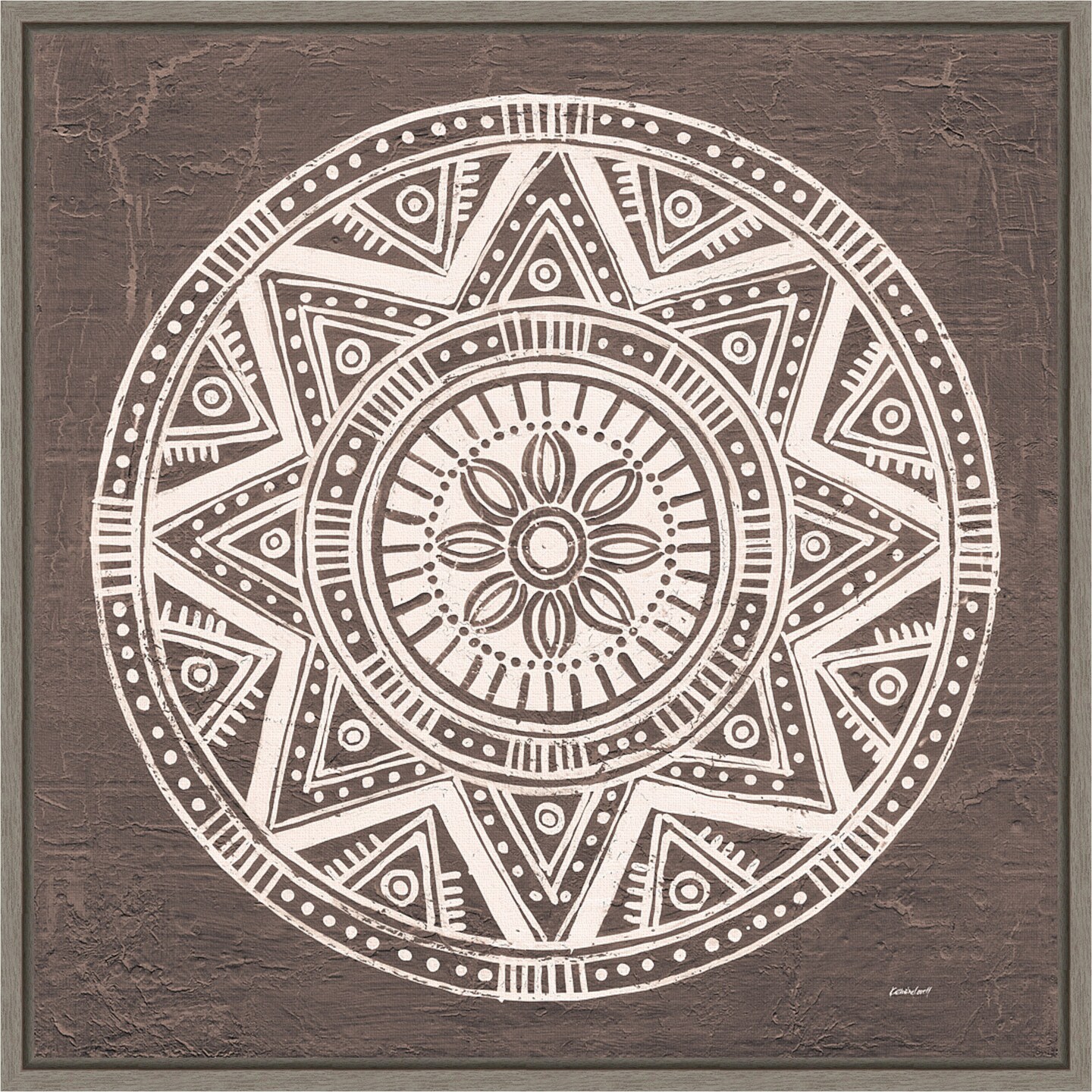 Seville I FB Spice by Kathrine Lovell 16-in. W x 16-in. H. Canvas Wall Art Print Framed in Grey