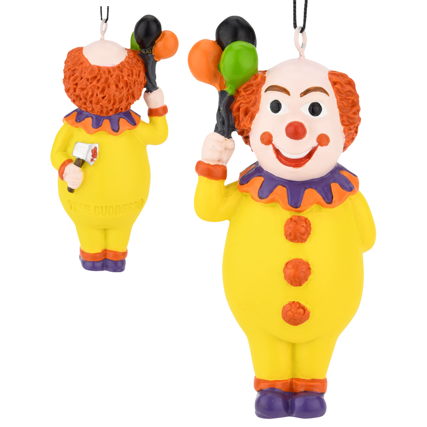 Creepy Clown Holding a Bloody Hatchet Halloween Ornament