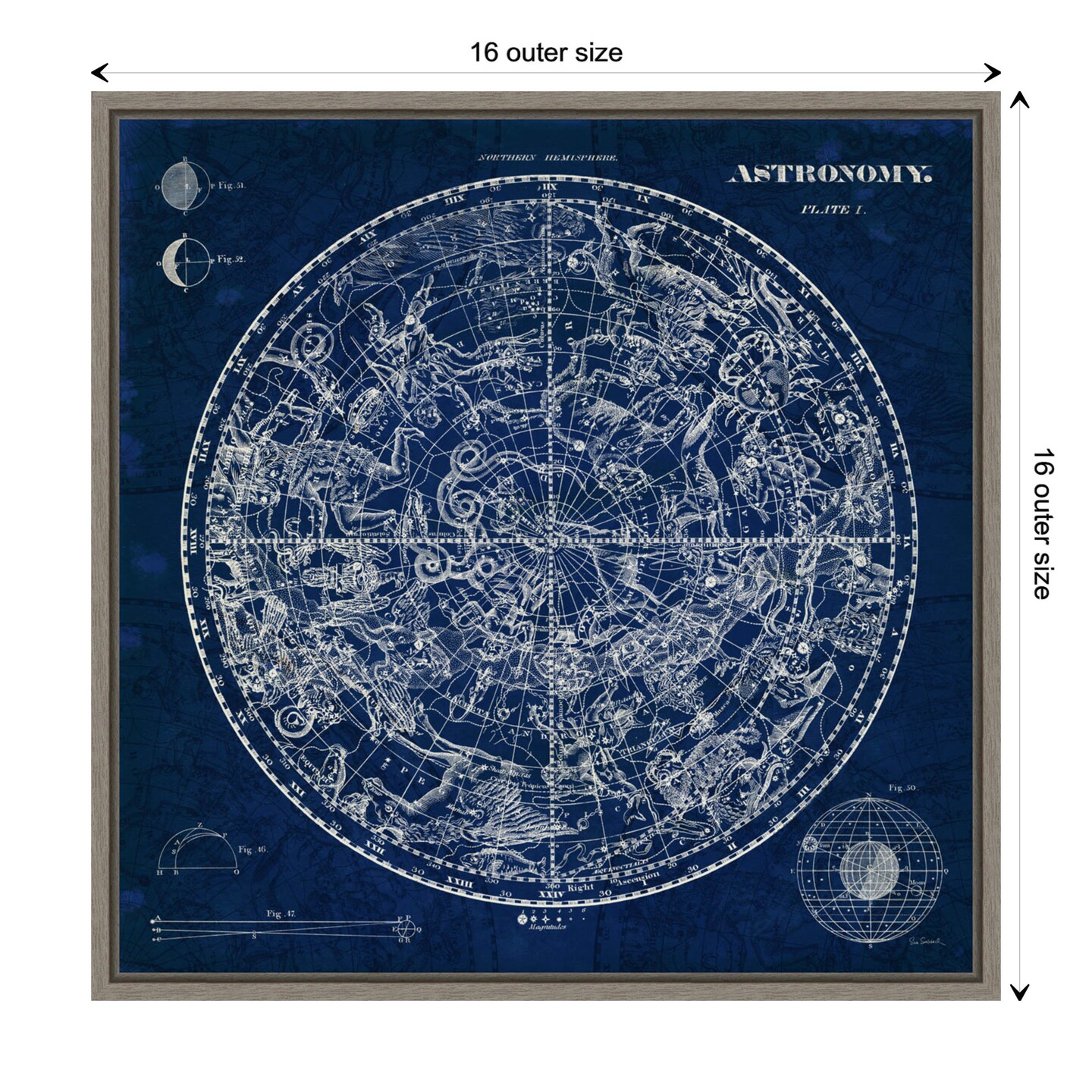 Celestial Blueprint by Sue Schlabach Canvas Wall Art Print Framed