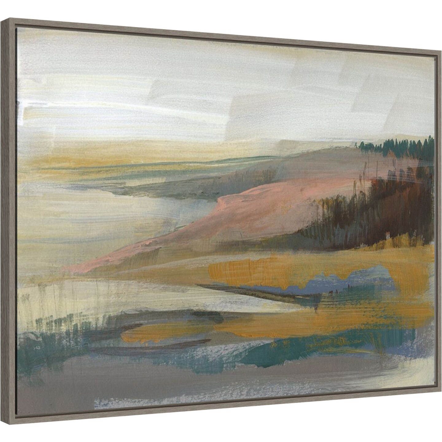 Northwest Cove II by Jennifer Goldberger 30-in. W x 23-in. H. Canvas Wall Art Print Framed in Grey