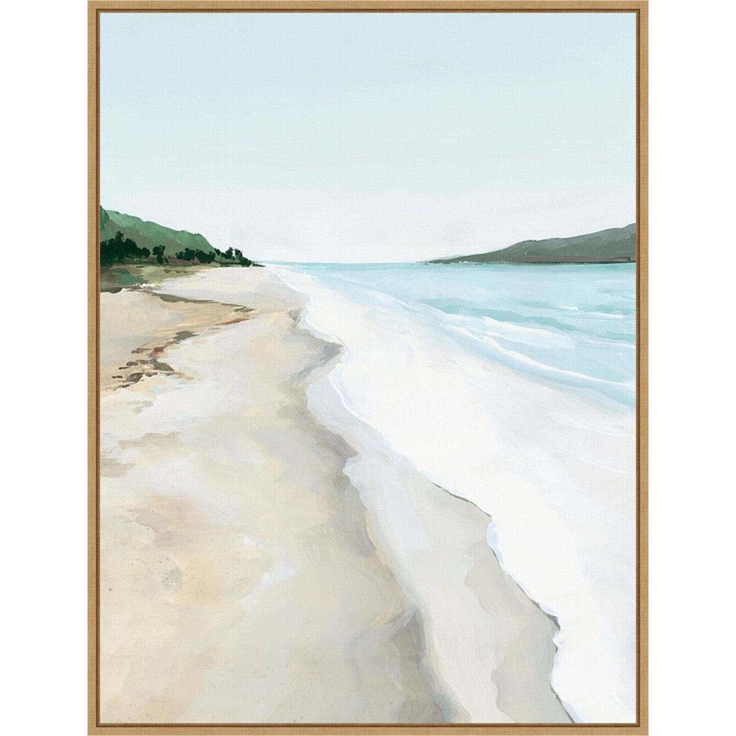 Crash Into Me II (Beach) by Isabelle Z 23-in. W x 30-in. H. Canvas Wall Art Print Framed in Natural