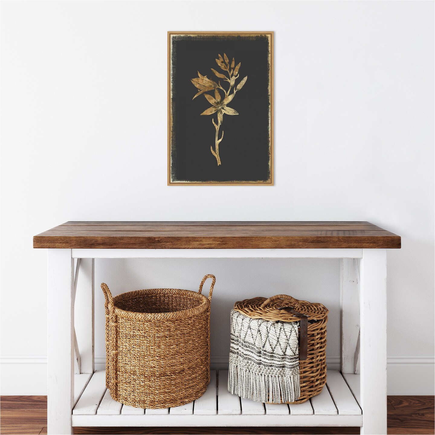 Carmass and Wild Hyacinth by PI Collection 16-in. W x 23-in. H. Canvas Wall Art Print Framed in Natural