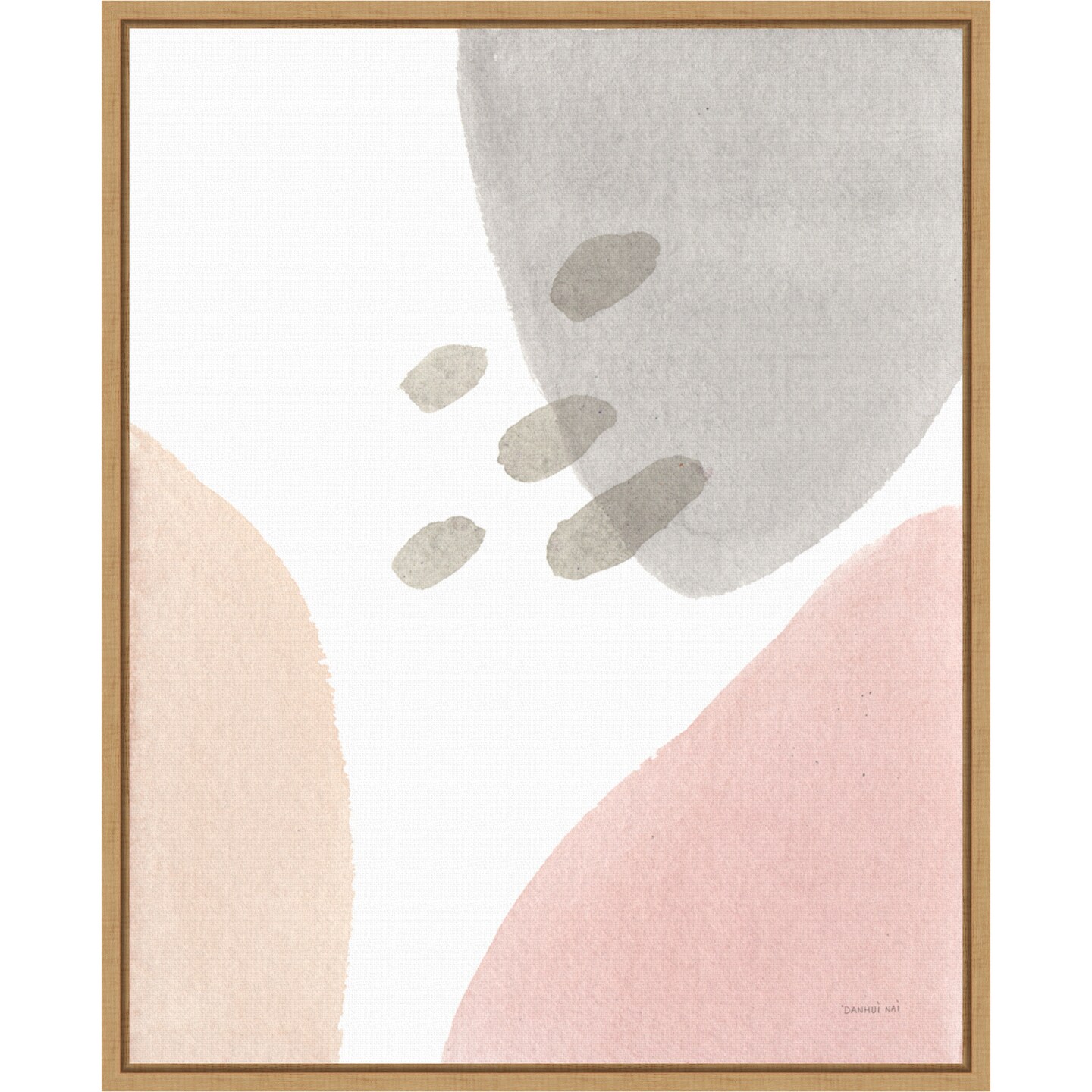 Abstract Pastel Tidepool I by Danhui Nai 16-in. W x 20-in. H. Canvas Wall Art Print Framed in Natural