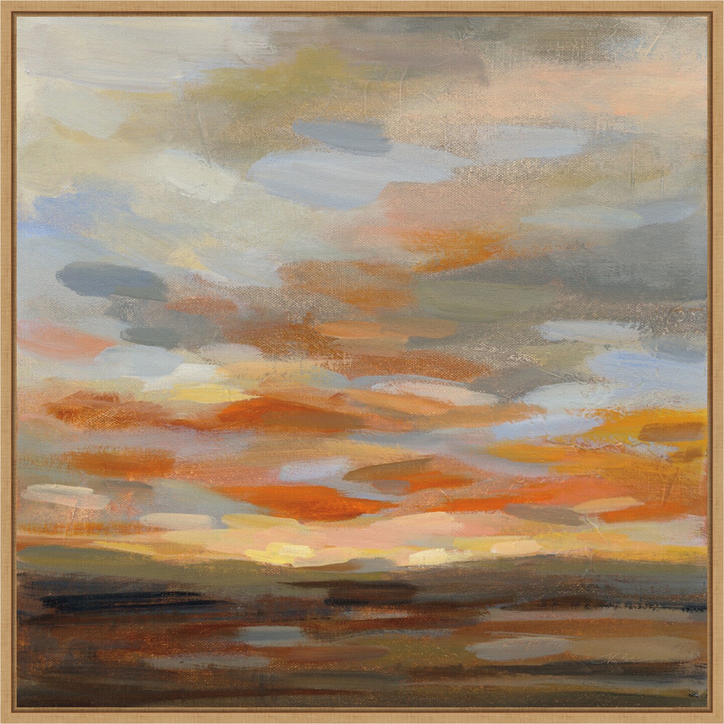 High Desert Sky II by Silvia Vassileva 22-in. W x 22-in. H. Canvas Wall Art Print Framed in Natural