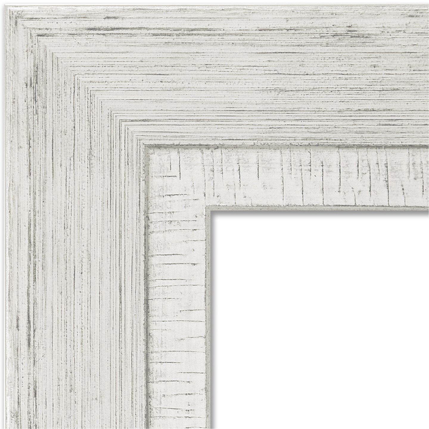 Petite Bevel Wood Wall Mirror, Rustic White Wash Frame