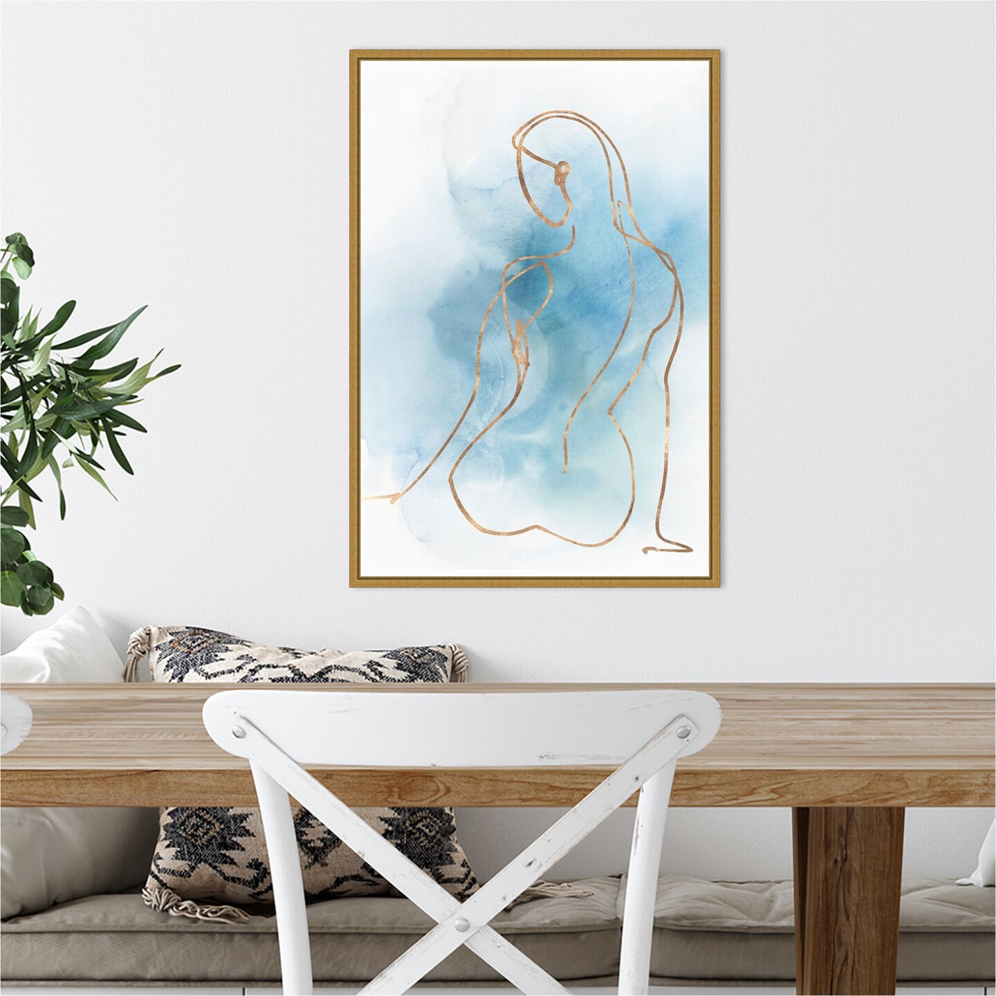 Figurative II (Woman) by Isabelle Z 16-in. W x 23-in. H. Canvas Wall Art Print Framed in Gold