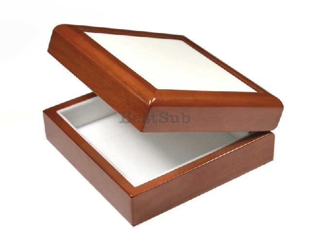 Wooden Keepsake Box Brown 4&#x22;x4&#x22; (SPH44BR) E-4