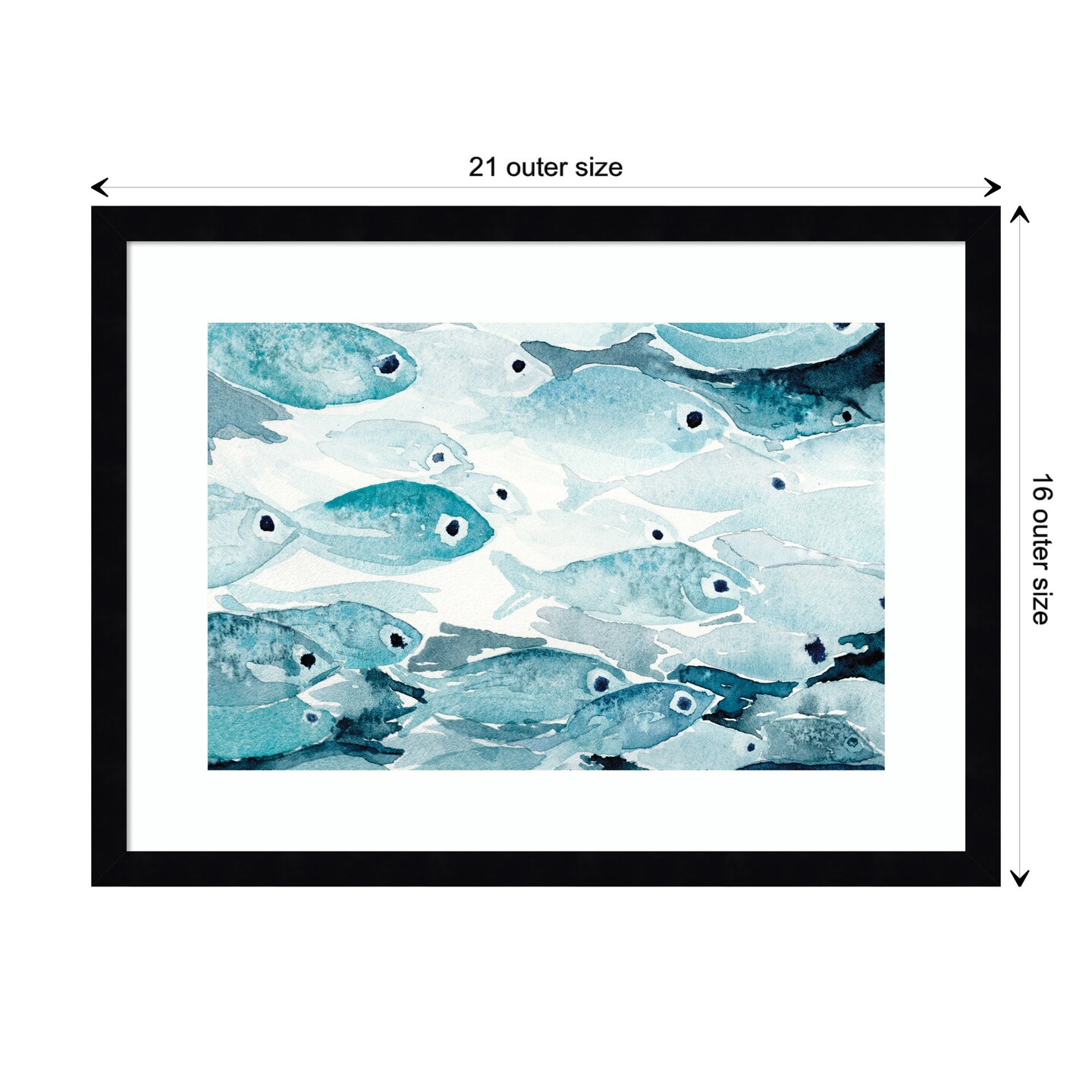 Hawaiian fish by Janet Meinke Lau Wood Framed Wall Art Print