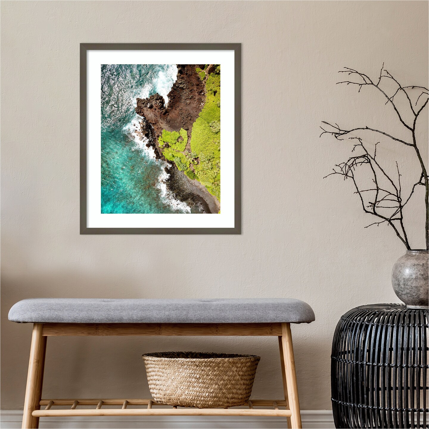 Going back to Maui by Rachel Dowd Wood Framed Wall Art Print Framed
