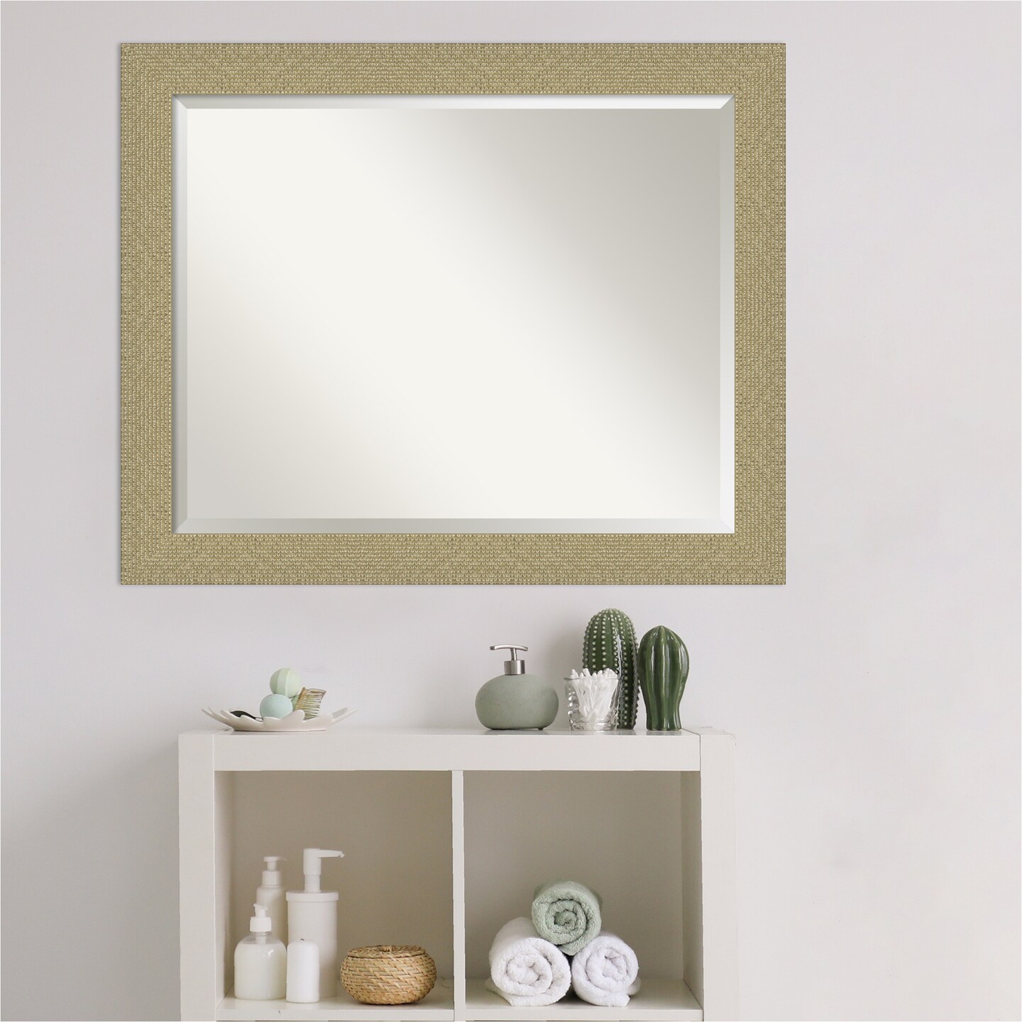 Beveled Bathroom Wall Mirror, Mosaic Frame