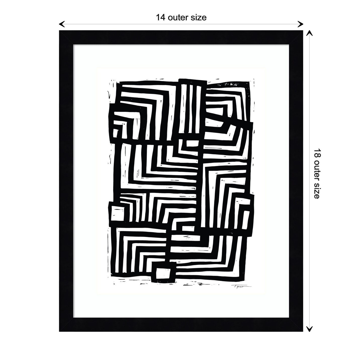 Moving Lines by Statement Goods Wood Framed Wall Art Print