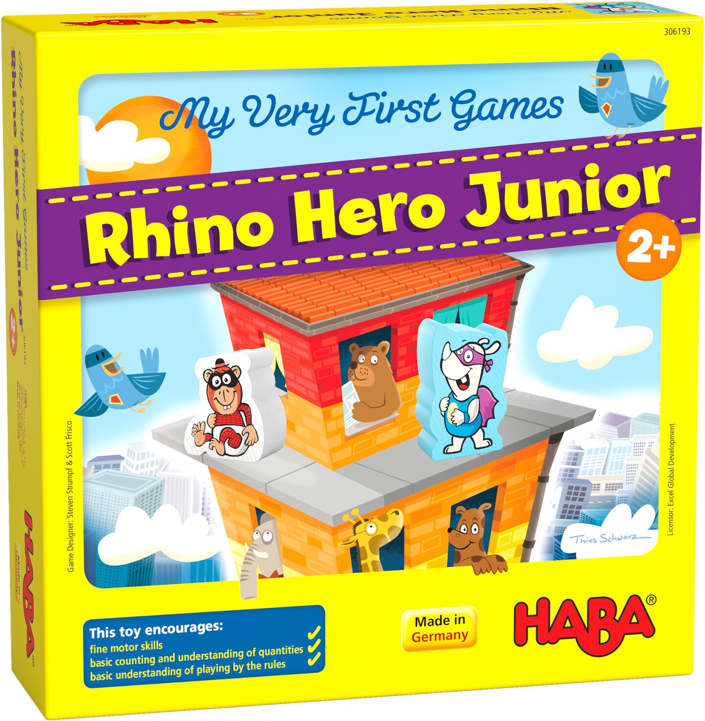 HABA My Very First Games Rhino Hero Junior Cooperative Stacking &#x26; Matching Game