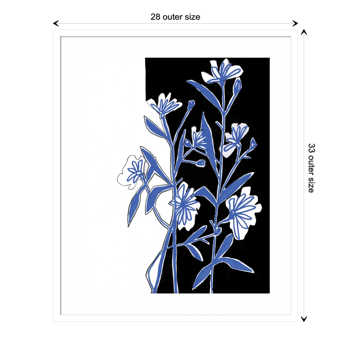 Black and White Vase by Teju Reval Wood Framed Wall Art Print