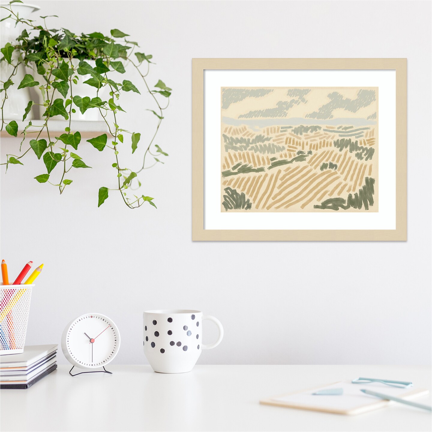 Paysage de Montpellier II by Jacob Green Wood Framed Wall Art Print