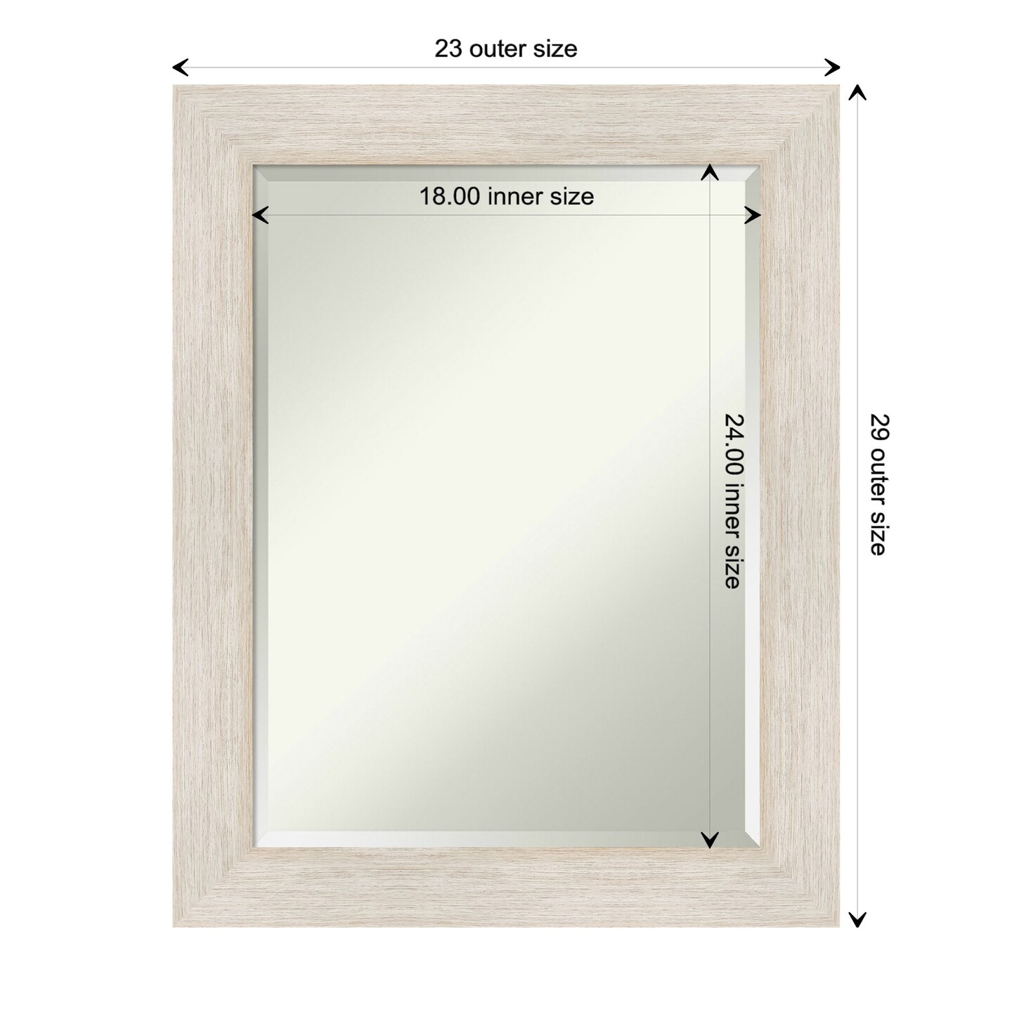 Beveled Wood Bathroom Wall Mirror, Hardwood Frame
