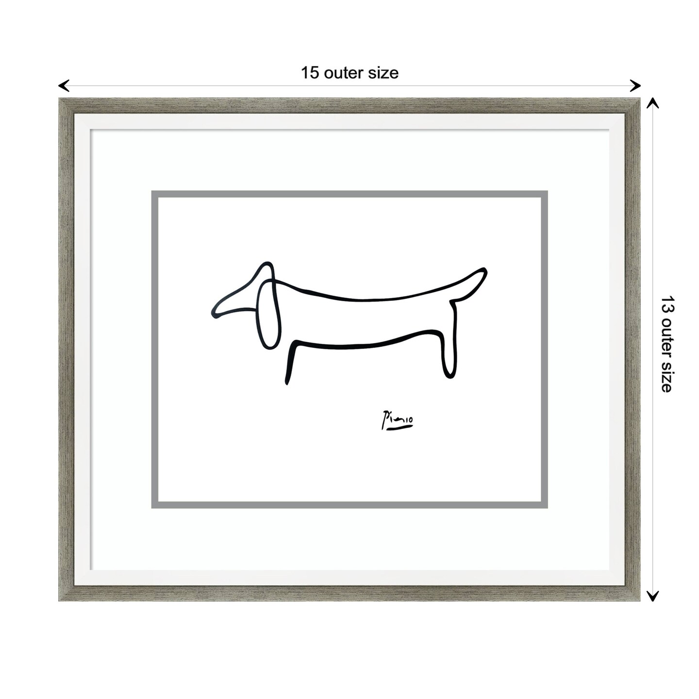 Le Chien (The Dog) by Pablo Picasso Wood Framed Wall Art Print