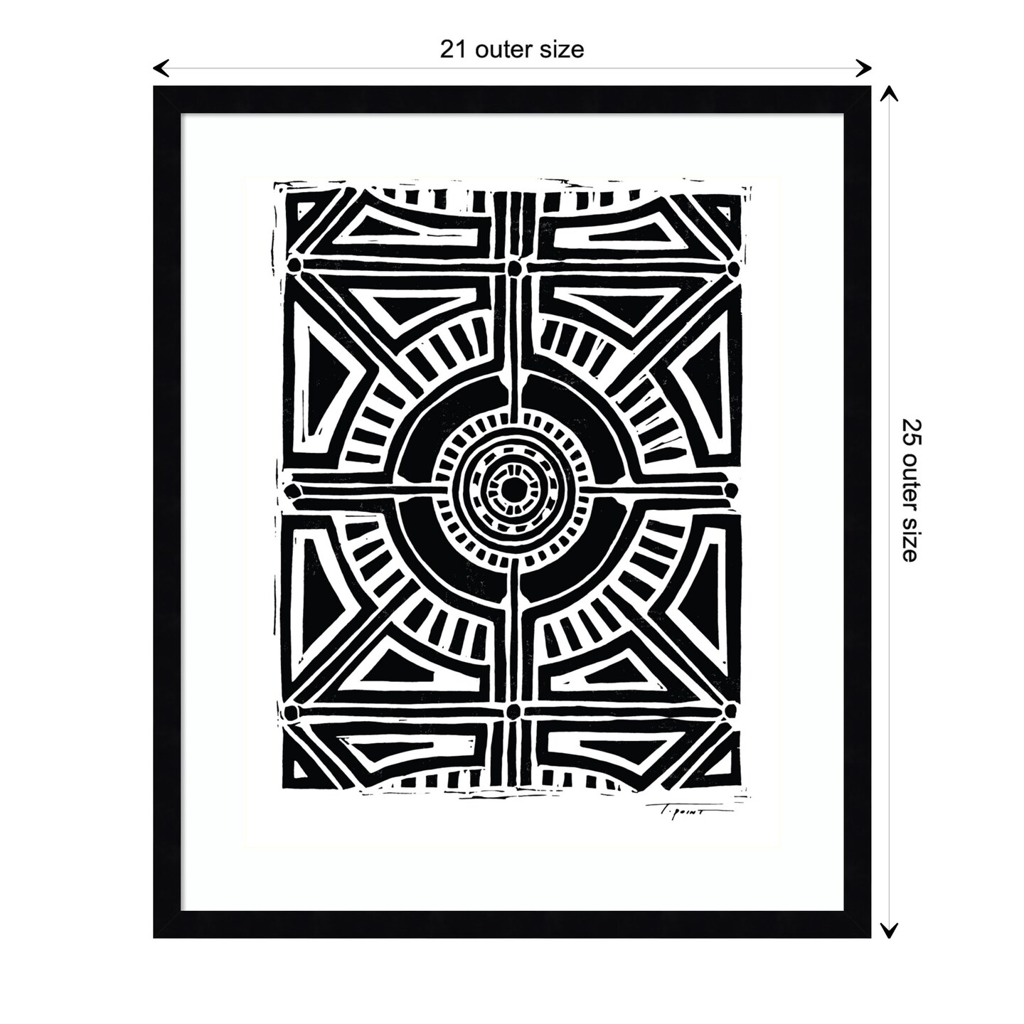 Circular Geometric Pattern by Statement Goods Wood Framed Wall Art Print