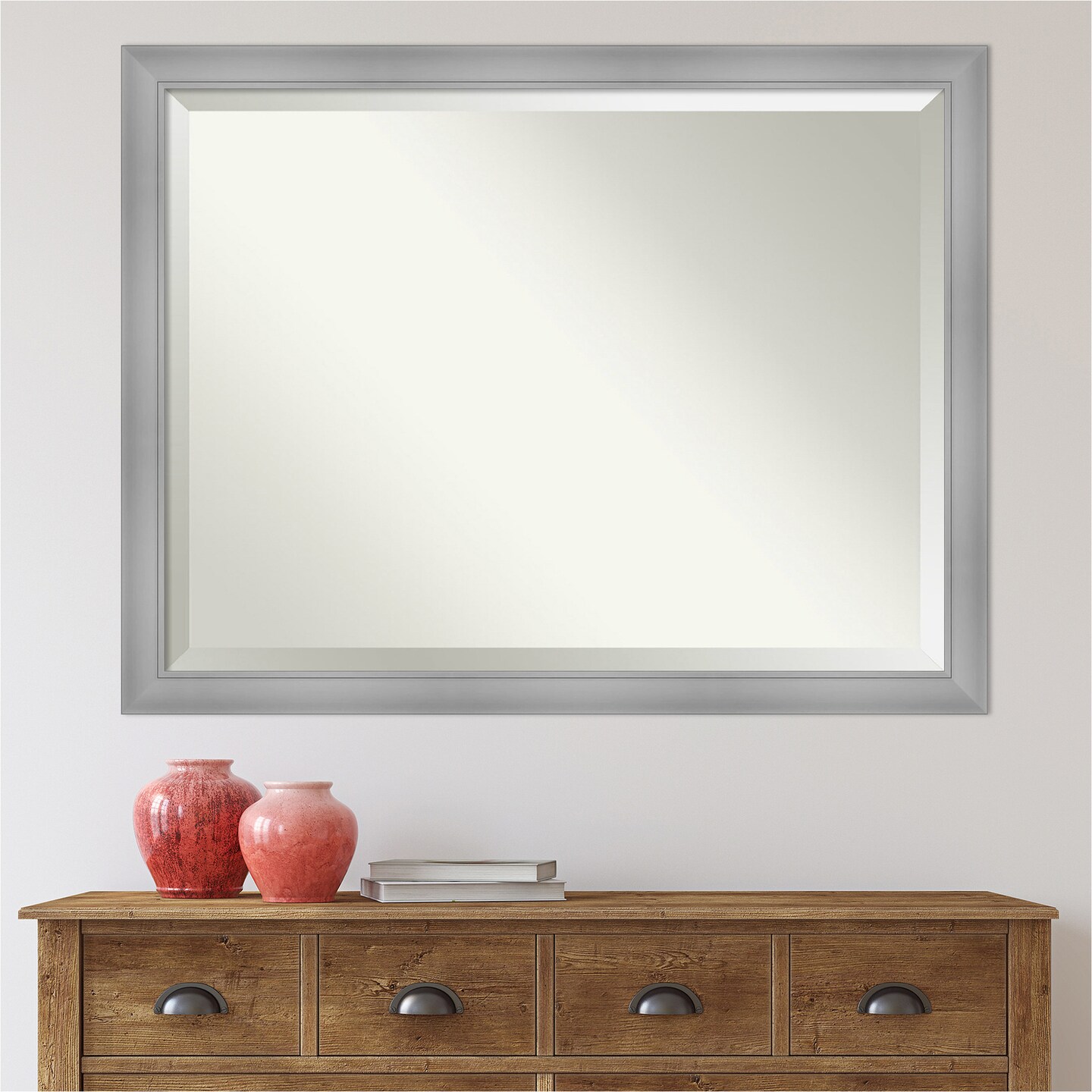 Beveled Bathroom Wall Mirror, Flair Frame