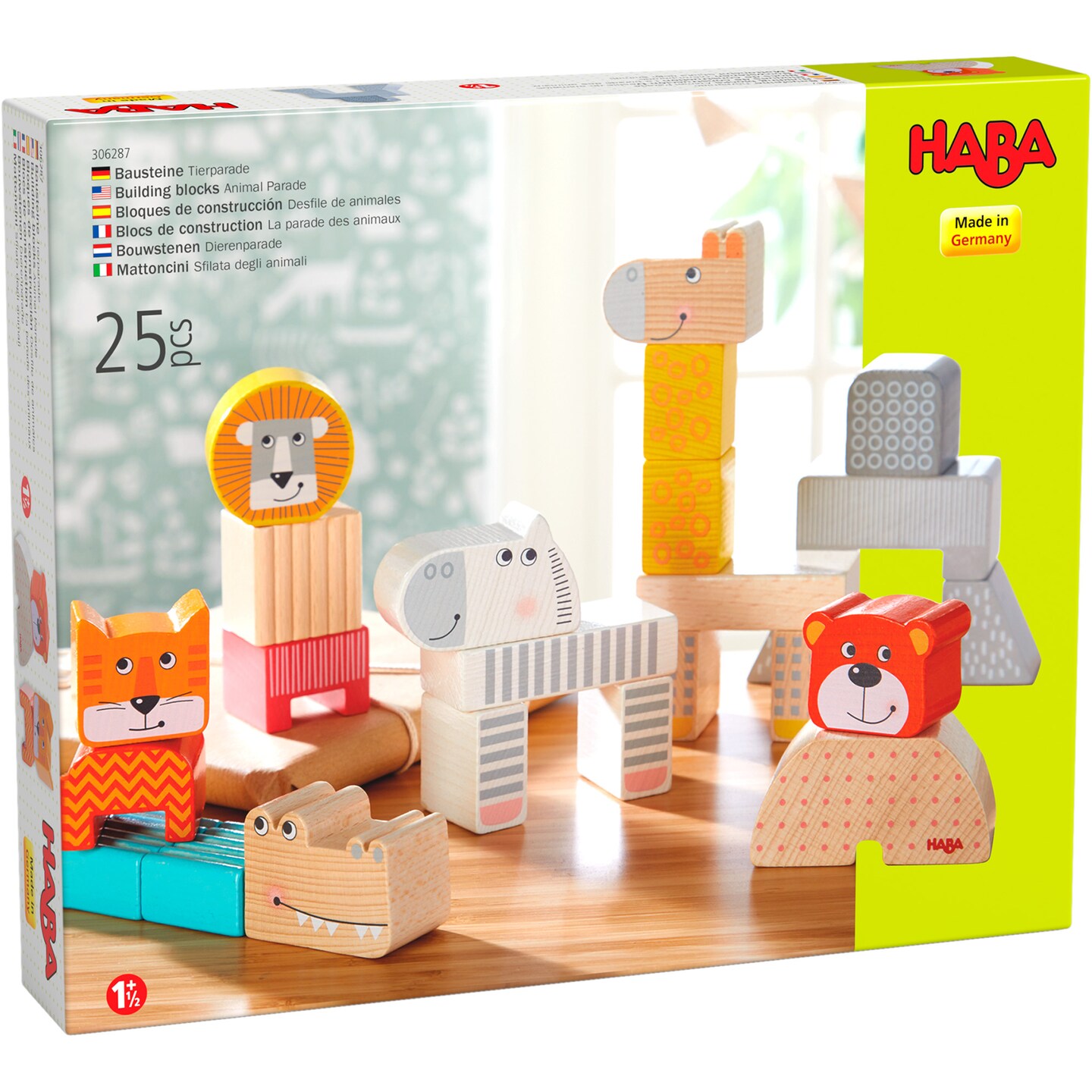 HABA Animal Parade Wooden Blocks - 25 Piece Set (Made in Germany)