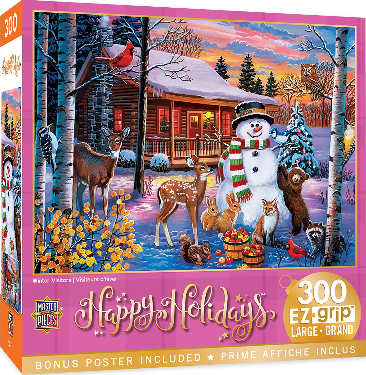 MasterPieces 300 Piece EZ Grip Christmas Jigsaw Puzzle Winter Visitors 18"x24" Jigsaw