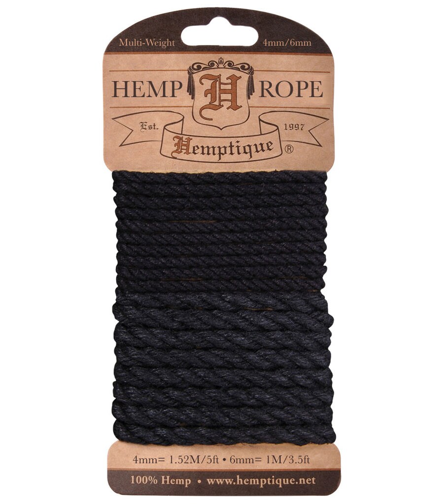 Hemptique Multi-Weight Twisted Hemp Rope Cards Eco Friendly Sustainable Naturally Grown Jewelry Bracelet Making Paper Crafting Scrapbooking Bookbinding Mixed Media Crocheting Macrame Seasonal Holiday Gift Wrapping Outdoor Gardening
