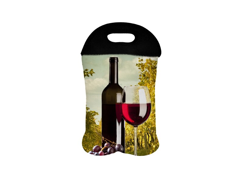 Neoprene Sublimation Insulated Wine Bottle Bag - 5.5 x 14.5