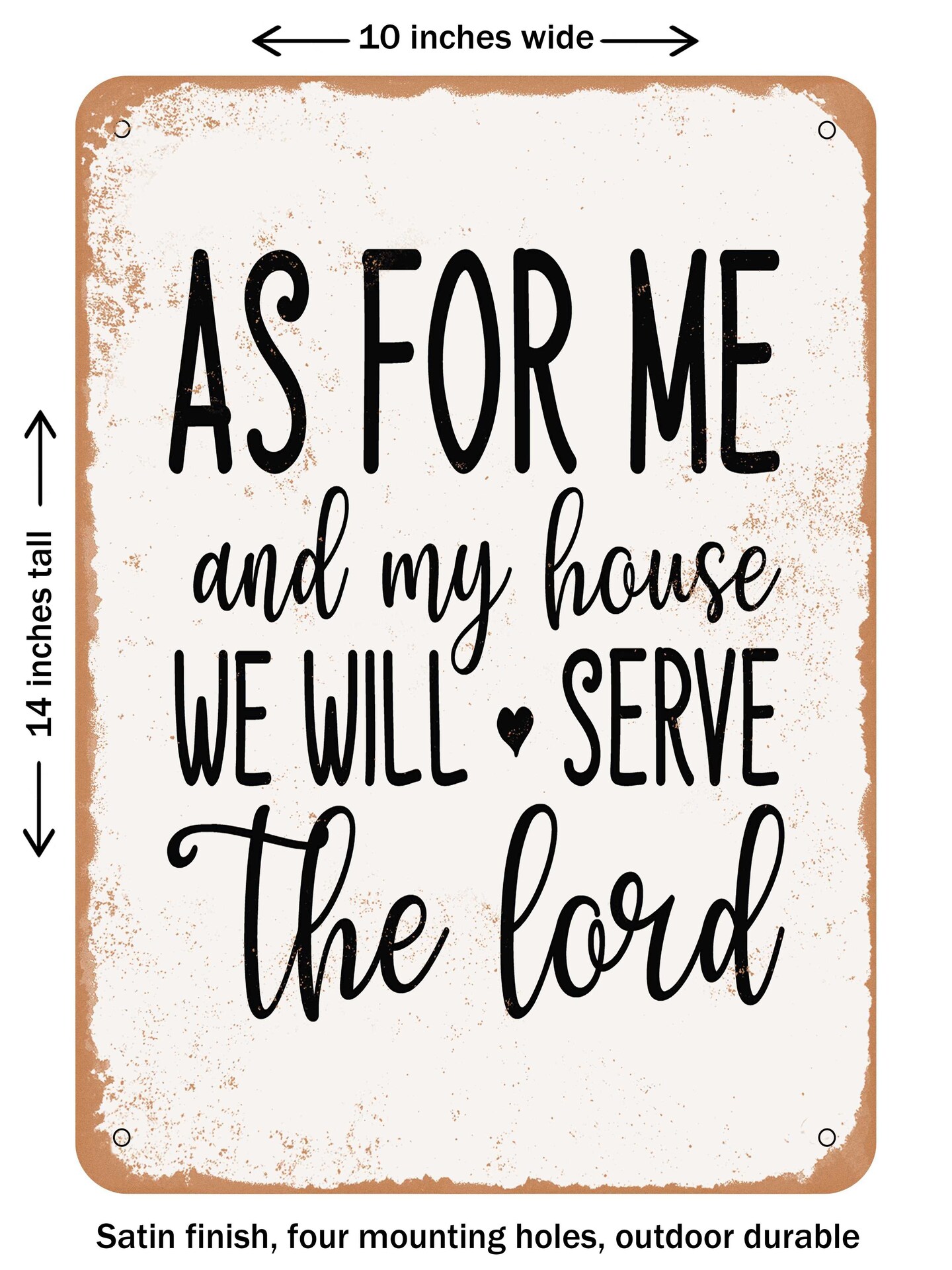 DECORATIVE METAL SIGN - As For Me and My House We Will Serve the Lord ...