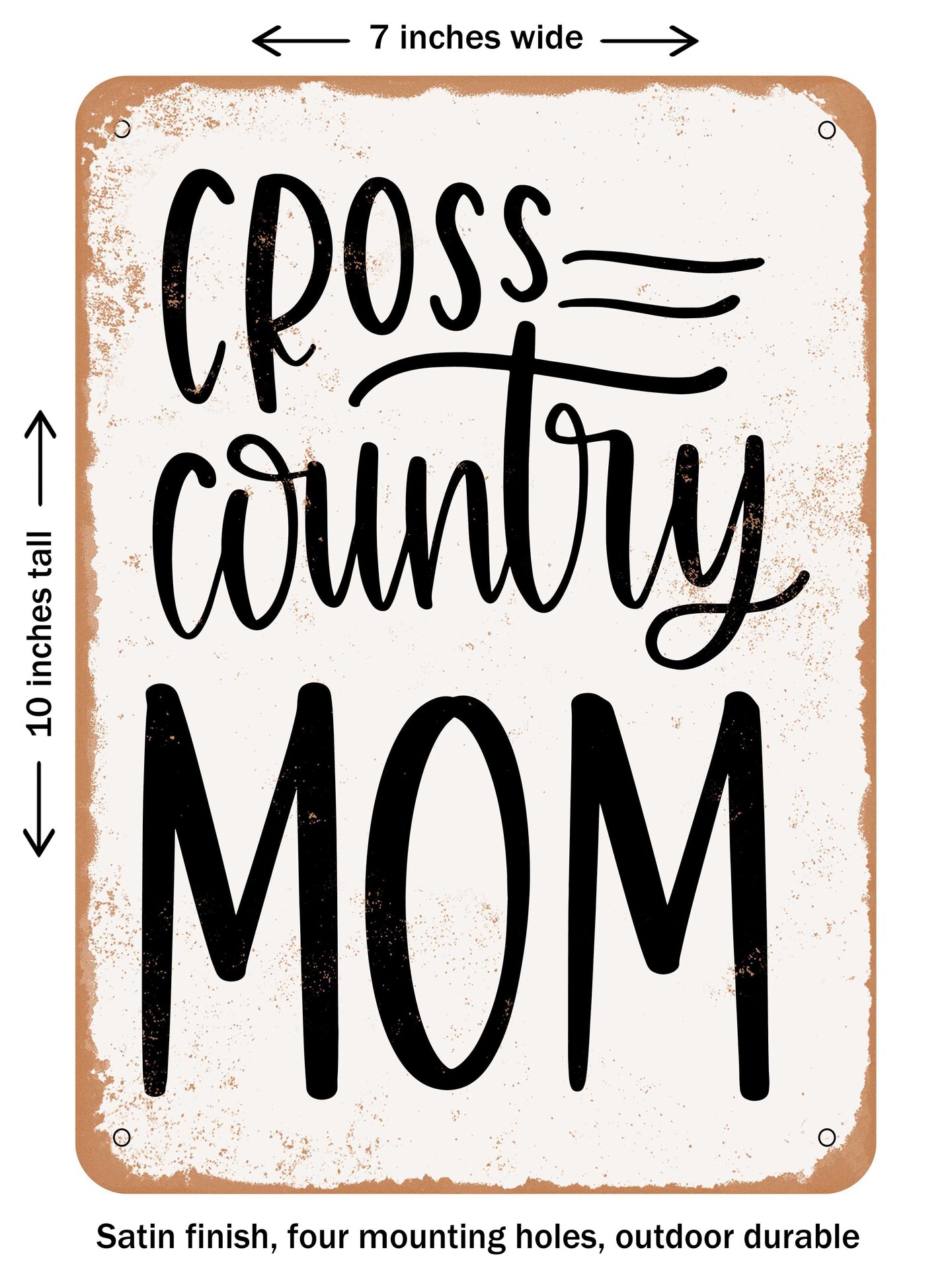 DECORATIVE METAL SIGN Cross Country Mom Vintage Rusty Look Michaels